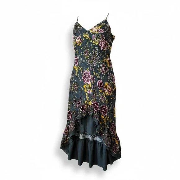 Betsey Johnson NWT Velvet Floral Burnout High-Low Dress Size 14 Prom Wedding - Picture 2 of 11